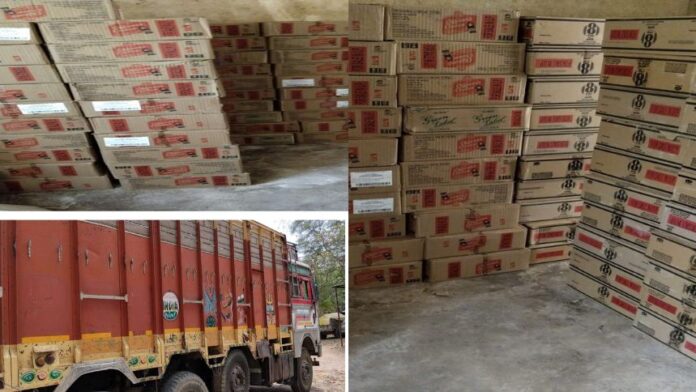 Latest news of Bhojpur - भोजपुर में ट्रक और चोरी की कार से भारी मात्रा में अंग्रेजी शराब बरामद, दो तस्कर गिरफ्तार
