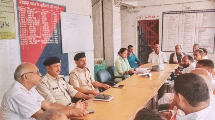 Bakrid-2025 - Shahpur - बकरीद को लेकर शाहपुर थाना परिसर में शांति समिति की हुई बैठक