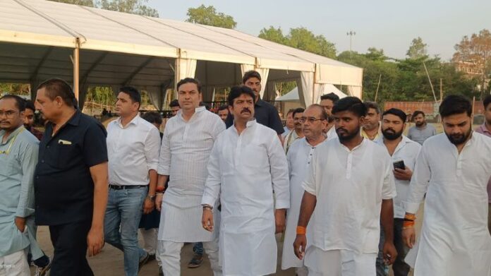 LJP Ara - लोजपा के नव संकल्प महासभा की तैयारियों का हुलास पांडेय ने लिया जायजा