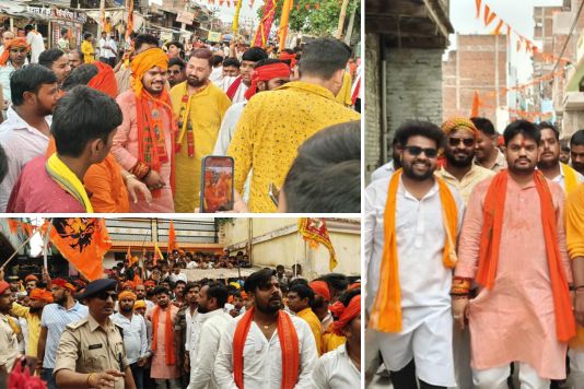 शाहपुर रामनवमी शोभायात्रा में विधायक राकेश रंजन ओझा
