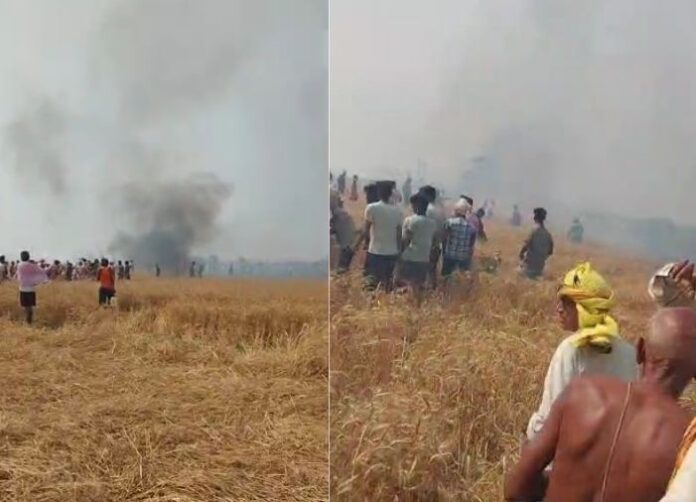 Rudranagar - शाहपुर थाना क्षेत्र में भीषण अग्निकांड, कई एकड़ गेहूं की फसल जलकर राख